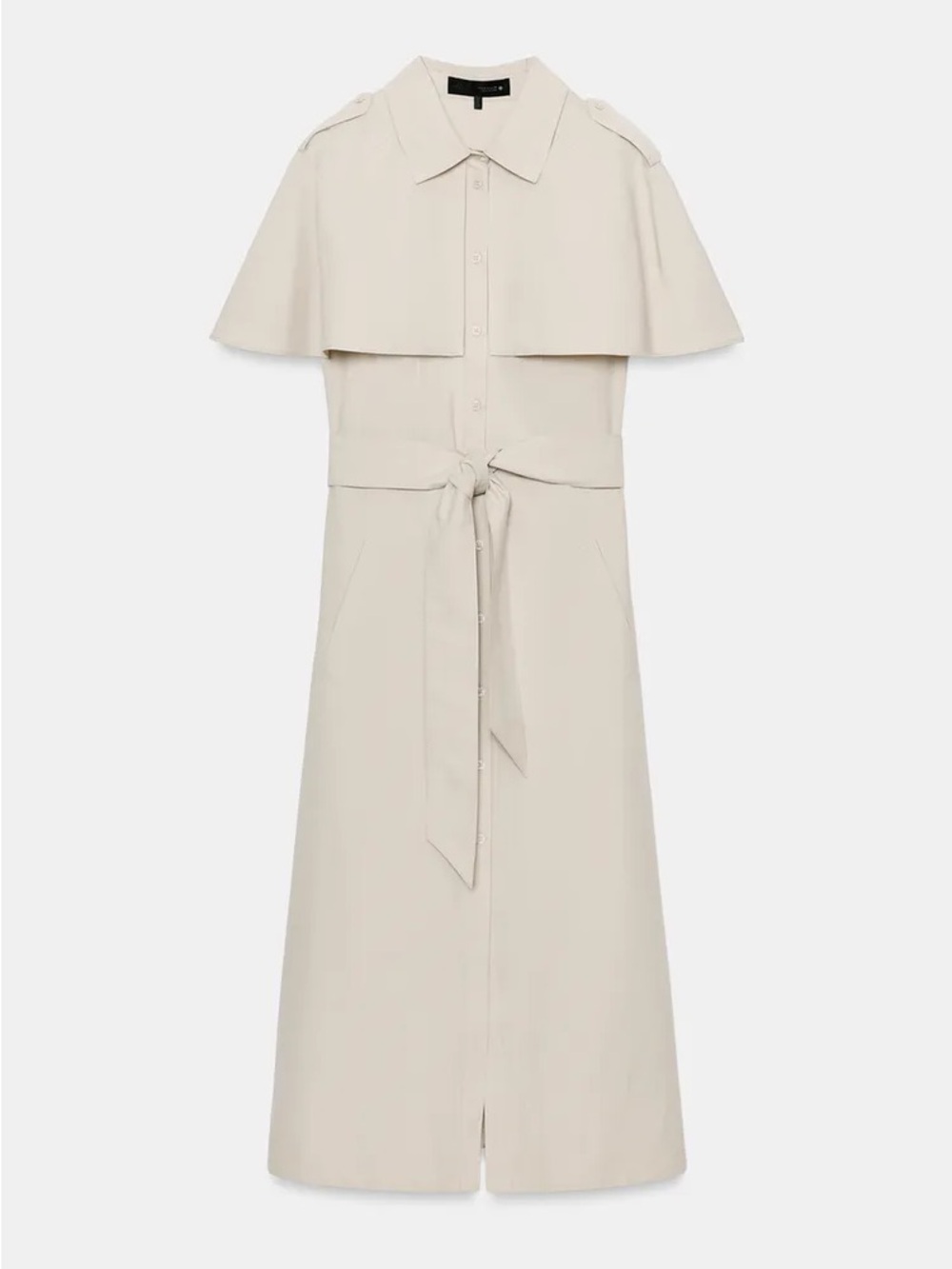 ZARA ZW COLLECTION CAPE SHIRT DRESS - Picture 7 of 16